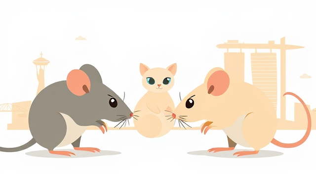 新加坡组屋楼下两只老鼠打架，看呆了旁边的猫还上了中国中央电视台！