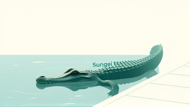 新加坡巨鳄潜伏路旁，孩童懵懂结队相距不足2米围观