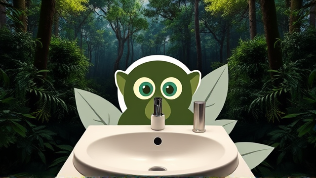 在新加坡上厕所，惊见猴子戴“白框眼镜”坐在洗手盆上