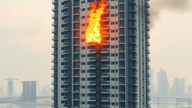 公寓顶楼卧室大火，上下邻居拿出自家“武器”，隔空营救