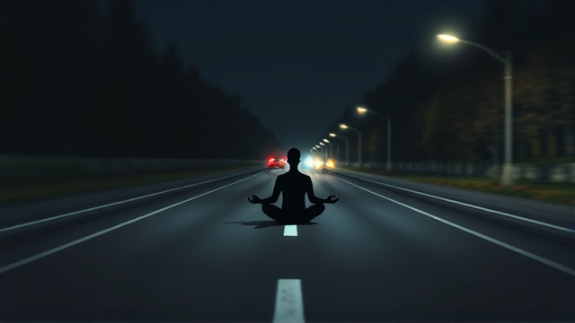 女子半夜盘坐马路中央，怎么喊也不离开