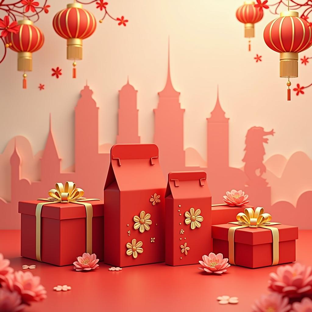李显龙周末大街上派发春节红包