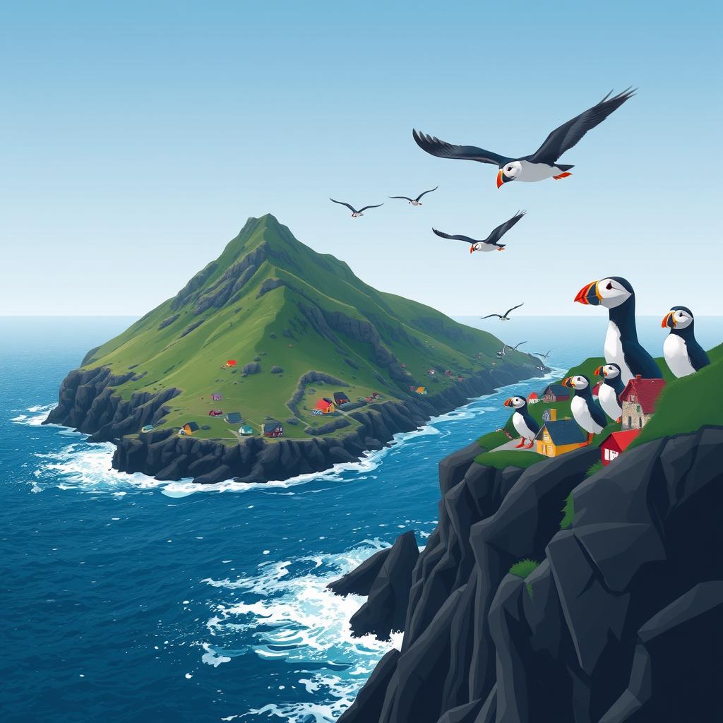 米基内斯岛：海鹦栖息地与世隔绝的奇景