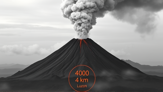 菲律宾布卢桑火山喷发：火山灰柱达4.5公里