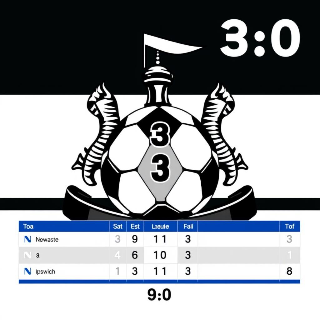纽卡斯尔3-0击败伊普斯维奇：后者确定降级英冠