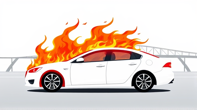 白色宝马车巴西立天桥前起火原因待查