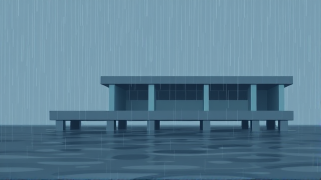 榜鹅地下停车场暴雨成水帘洞，积水约2厘米
