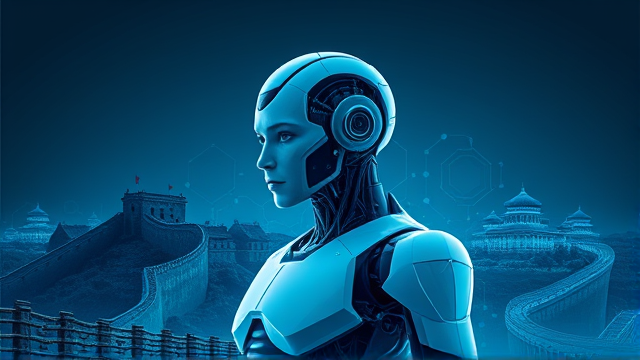 中国街道现人形机器人与路人互动视频