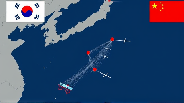 韩国退役军人团体抗议中方在黄海水域设钢构物