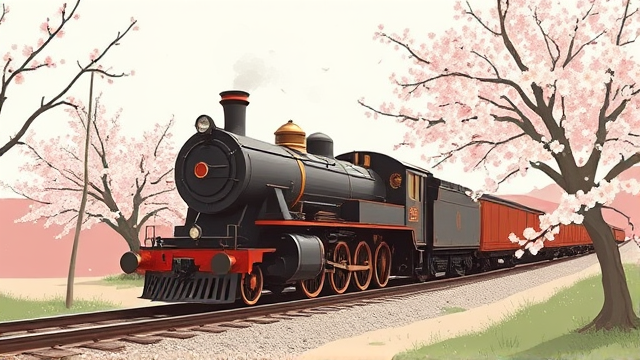 台湾阿里山樱花季：近百乘客体验蒸汽火车之旅