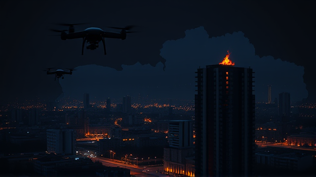 俄罗斯夜袭基辅致7伤，引发火灾和警报