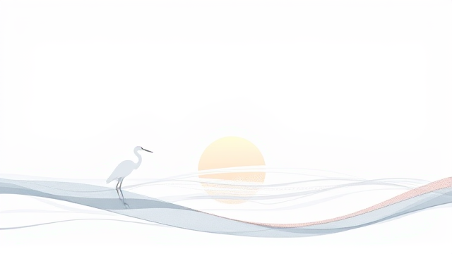 越境白鹭凝视东海：自然之眼解码海岸生存法则