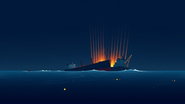 英国海岸油轮火灾致32人受伤 险情现场黑烟冲天