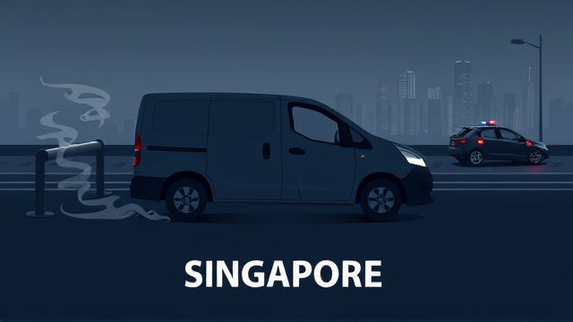 货车疑躲避追捕失控冲上人行道 新加坡查获大量漏税烟